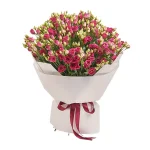 Букет из 51 красной эустомы