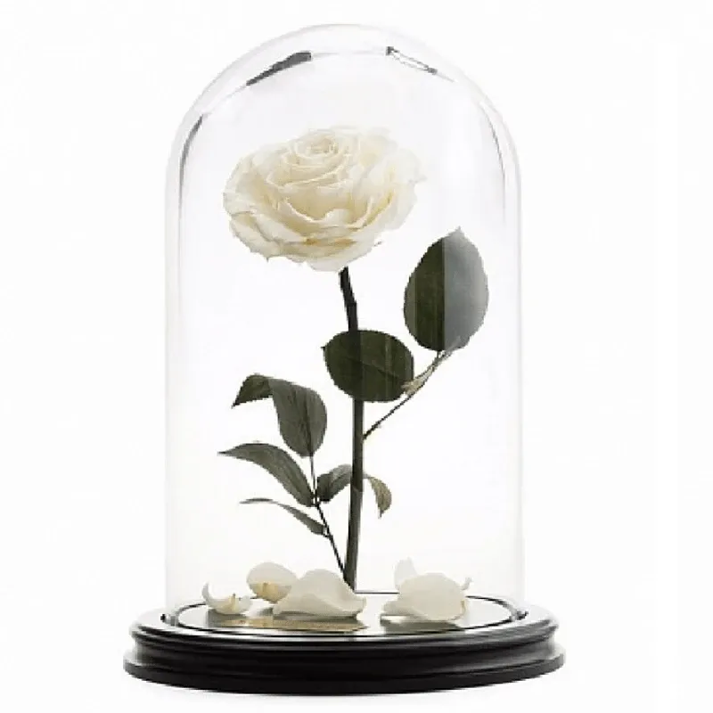 Роза в колбе белая №4